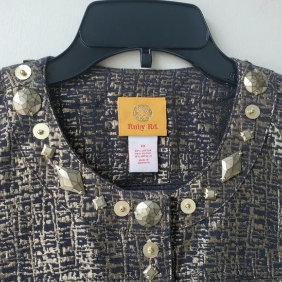 Ruby Rd. Jeweled Button Jacket - Picture 2 of 6